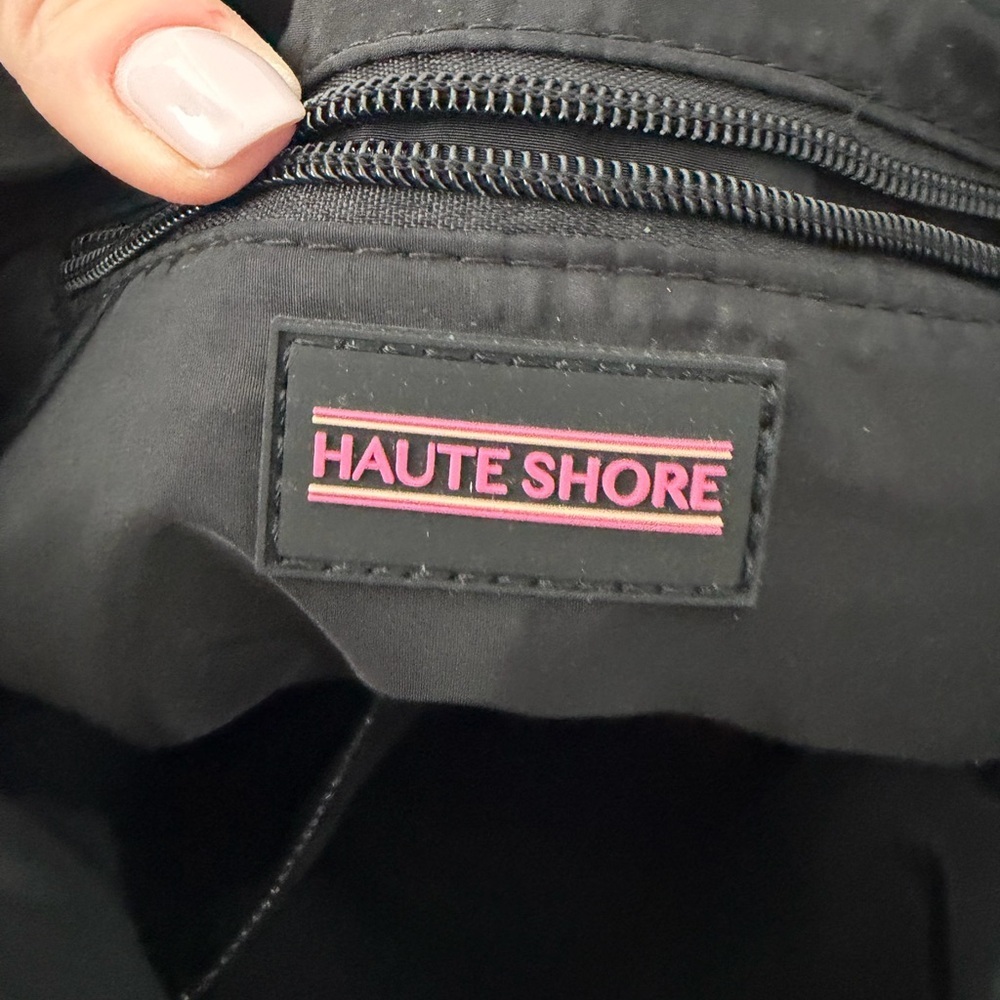 HAUTE SHORE Mark Edge Black Woven Mini Tote with Detachable Strap - Picture 4 of 6